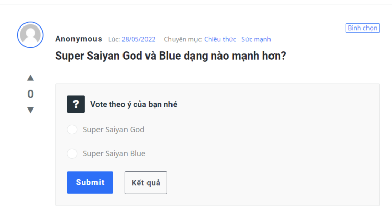 Hướng dẫn tạo chủ đề dạng bình chọn